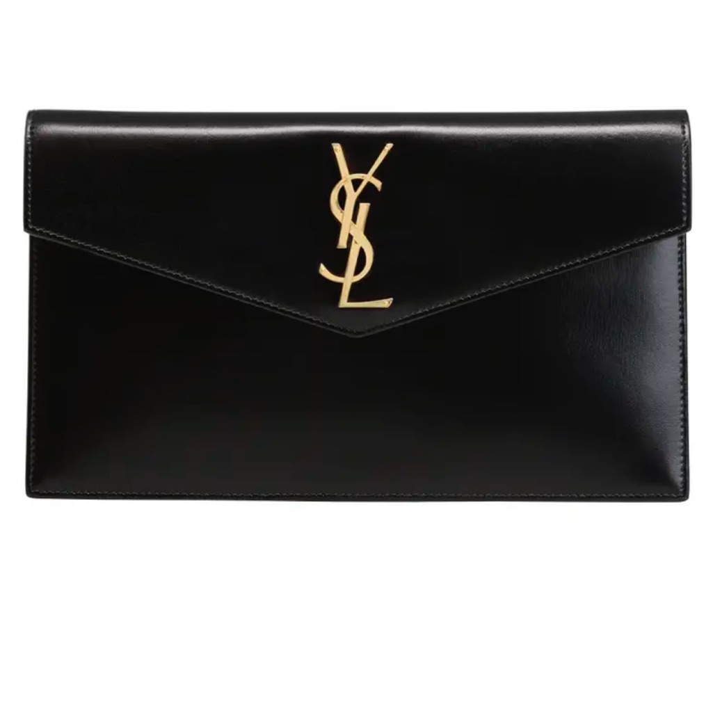 Yves Saint Laurent Shiny Smooth Uptown Pouch Clutch